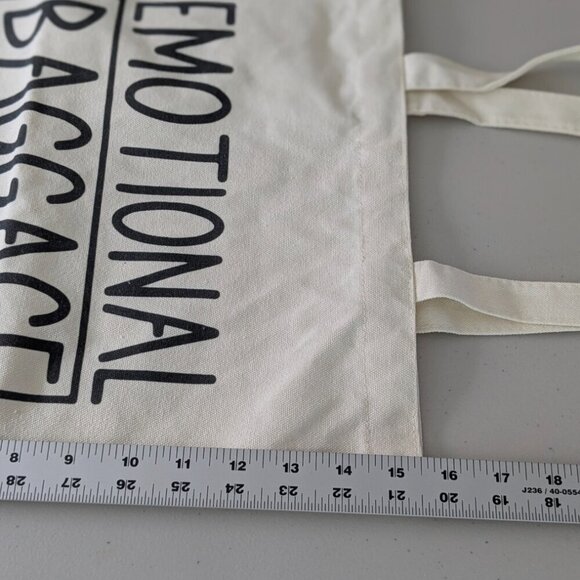 new reusable canvas tote shopping bag "emotional baggage" 14" x  16" - Picture 4 of 5